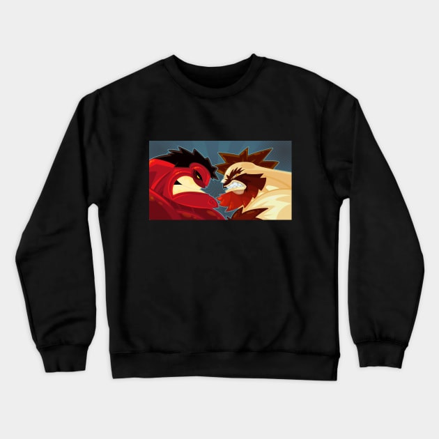 Red Hulk vs Zangief Crewneck Sweatshirt by vancamelot